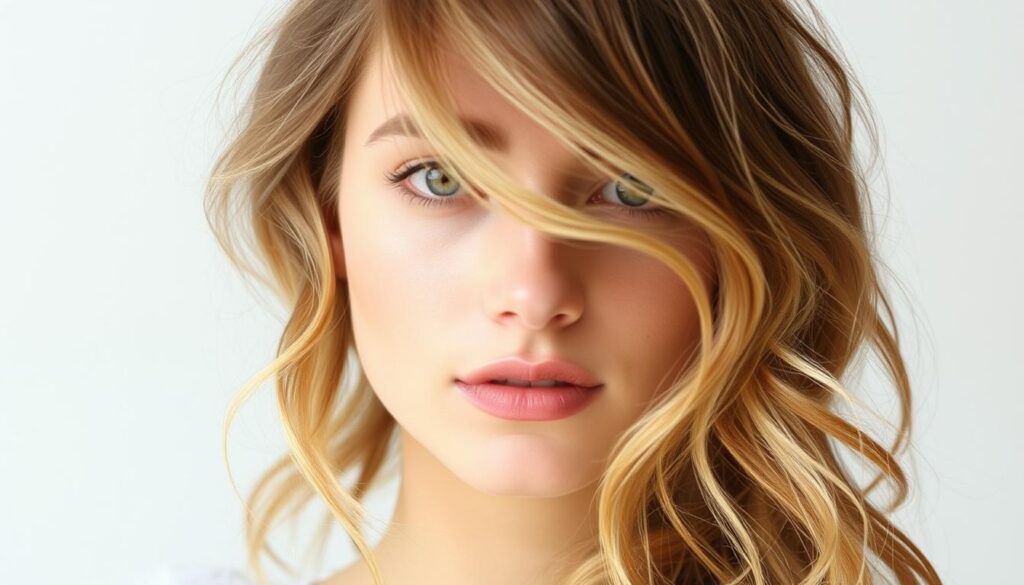 A stylish and effortless hairstyle for fine, thin hair. A delicate, feminine look with soft, flowing waves and natural volume. The model's hair is slightly tousled, with gentle curls framing the face. Soft, natural lighting accentuates the texture and movement of the hair. A clean, minimalist background allows the hairstyle to be the focal point. The overall aesthetic is elegant, low-maintenance, and suitable for a variety of occasions. A stylish and effortless hairstyle for fine, thin hair. A delicate, feminine look with soft, flowing waves and natural volume. The model's hair is slightly tousled, with gentle curls framing the face. Soft, natural lighting accentuates the texture and movement of the hair. A clean, minimalist background allows the hairstyle to be the focal point. The overall aesthetic is elegant, low-maintenance, and suitable for a variety of occasions.