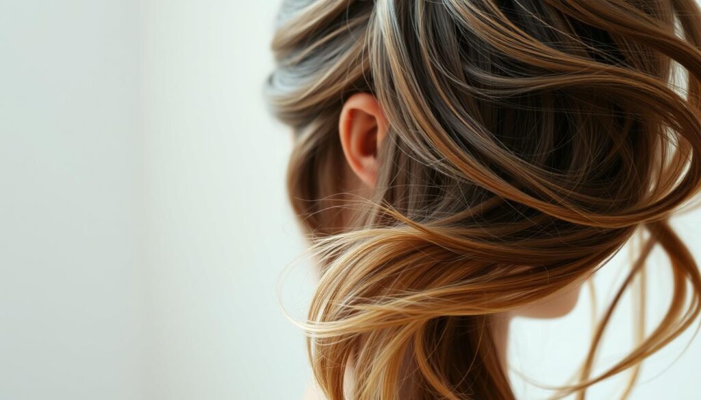 A well-styled, effortless hairstyle that appears self-arranging. High-resolution, detailed close-up image of a person's head and shoulders, showcasing various hairstyling techniques and textures. Soft, diffused natural lighting illuminates flowing locks that seem to style themselves, with subtle highlights and shadows enhancing the dimensional look. The focus is on the innovative methods used to achieve this effortless, yet chic style, without any visible styling tools or products. A well-styled, effortless hairstyle that appears self-arranging. High-resolution, detailed close-up image of a person's head and shoulders, showcasing various hairstyling techniques and textures. Soft, diffused natural lighting illuminates flowing locks that seem to style themselves, with subtle highlights and shadows enhancing the dimensional look. The focus is on the innovative methods used to achieve this effortless, yet chic style, without any visible styling tools or products.