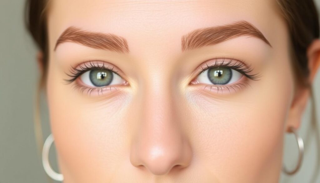 A step-by-step guide to perfectly shaped eyebrows. The foreground features a female face in close-up, with carefully groomed brows in natural, full form. The middle ground shows the individual steps of brow shaping - plucking, trimming, and filling in with a soft, natural-looking brow pencil. The background is a clean, minimalist space, with soft, even lighting that emphasizes the techniques. The overall mood is one of simplicity, focus, and elegant self-care. The image should convey the confidence and attention to detail required to achieve beautifully sculpted eyebrows. A step-by-step guide to perfectly shaped eyebrows. The foreground features a female face in close-up, with carefully groomed brows in natural, full form. The middle ground shows the individual steps of brow shaping - plucking, trimming, and filling in with a soft, natural-looking brow pencil. The background is a clean, minimalist space, with soft, even lighting that emphasizes the techniques. The overall mood is one of simplicity, focus, and elegant self-care. The image should convey the confidence and attention to detail required to achieve beautifully sculpted eyebrows.