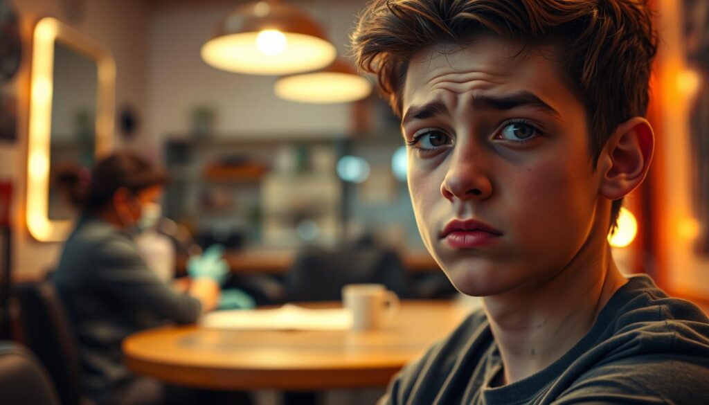 A teenage person, looking uncertain and slightly nervous, sits in a tattoo parlor. The scene is well-lit, with warm, ambient lighting that casts a soft glow. The foreground shows the person's face, expressing a mix of curiosity and apprehension, as they consider the decision to get a tattoo. The middle ground reveals the tattoo artist, who appears professional and empathetic, ready to guide the young client through the process. The background features the tattoo parlor's clean, modern decor, suggesting a reputable and responsible establishment. The overall atmosphere conveys the gravity and importance of the decision, as the person navigates the legal and personal considerations around getting a tattoo as a minor. A teenage person, looking uncertain and slightly nervous, sits in a tattoo parlor. The scene is well-lit, with warm, ambient lighting that casts a soft glow. The foreground shows the person's face, expressing a mix of curiosity and apprehension, as they consider the decision to get a tattoo. The middle ground reveals the tattoo artist, who appears professional and empathetic, ready to guide the young client through the process. The background features the tattoo parlor's clean, modern decor, suggesting a reputable and responsible establishment. The overall atmosphere conveys the gravity and importance of the decision, as the person navigates the legal and personal considerations around getting a tattoo as a minor.