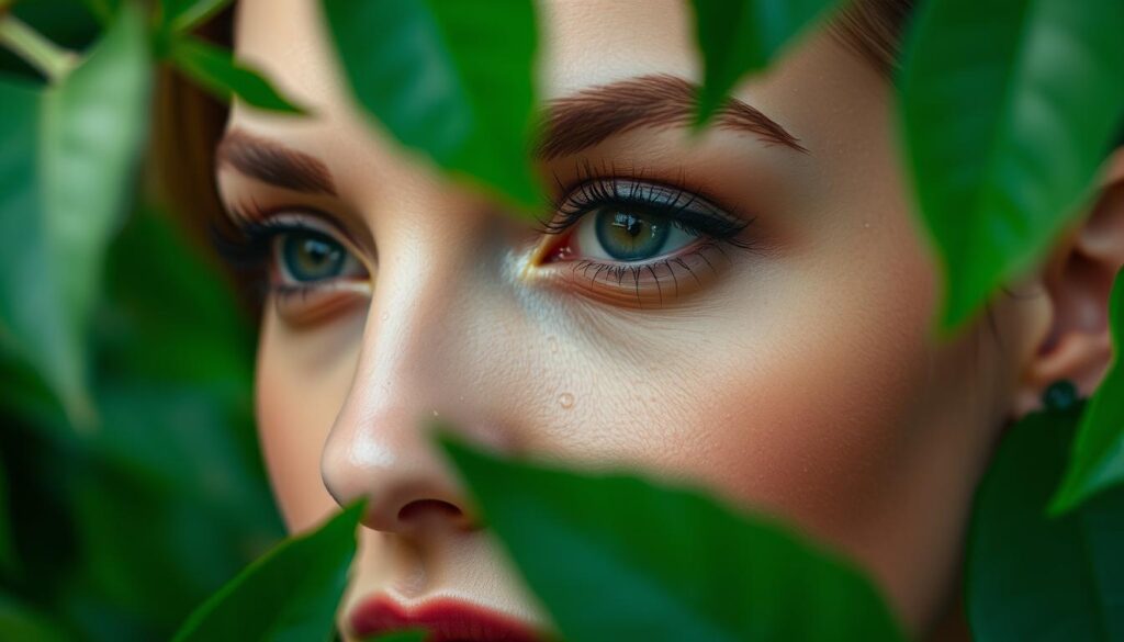 A woman's face in close-up, framed by lush, verdant foliage. The skin is clear and glowing, with a hint of natural makeup highlighting her features. Her eyebrows, freshly shaped by a permanent cosmetic treatment, are the focal point, appearing precisely sculpted yet softly blended. Droplets of water glisten on her brow, suggesting a recent encounter with moisture. The lighting is soft and diffused, creating a serene, contemplative atmosphere. The background is blurred, drawing the viewer's attention to the delicate details of the eyebrows and the woman's thoughtful expression. A woman's face in close-up, framed by lush, verdant foliage. The skin is clear and glowing, with a hint of natural makeup highlighting her features. Her eyebrows, freshly shaped by a permanent cosmetic treatment, are the focal point, appearing precisely sculpted yet softly blended. Droplets of water glisten on her brow, suggesting a recent encounter with moisture. The lighting is soft and diffused, creating a serene, contemplative atmosphere. The background is blurred, drawing the viewer's attention to the delicate details of the eyebrows and the woman's thoughtful expression.