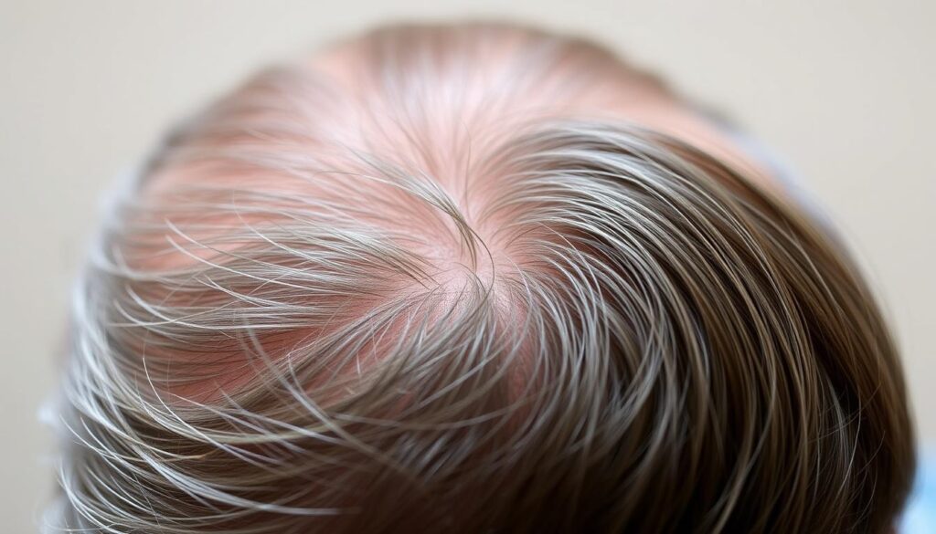 A close-up photograph of a person's scalp, showcasing the long-term results of a hair transplant procedure. The image should depict the transplanted hair follicles firmly rooted and growing naturally, blending seamlessly with the surrounding hair. The lighting should be soft and diffused, highlighting the healthy, vibrant appearance of the transplanted hair. The focus should be sharp, emphasizing the detailed texture and individual strands of the hair. The composition should be centered on the scalp, with a slight angle or tilt to create visual interest. The overall mood should convey a sense of confidence, naturalness, and the lasting success of the hair transplant treatment. A close-up photograph of a person's scalp, showcasing the long-term results of a hair transplant procedure. The image should depict the transplanted hair follicles firmly rooted and growing naturally, blending seamlessly with the surrounding hair. The lighting should be soft and diffused, highlighting the healthy, vibrant appearance of the transplanted hair. The focus should be sharp, emphasizing the detailed texture and individual strands of the hair. The composition should be centered on the scalp, with a slight angle or tilt to create visual interest. The overall mood should convey a sense of confidence, naturalness, and the lasting success of the hair transplant treatment.