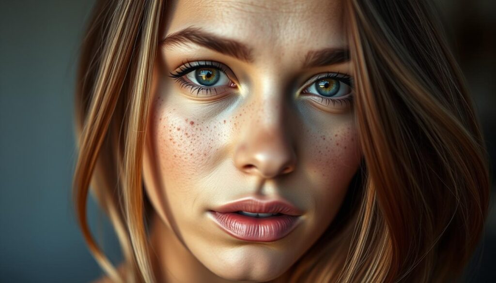A close-up portrait of a woman with diverse skin tones, freckles, and expressive eyes, shot with a soft, natural lighting that highlights her facial features. The background is slightly blurred, creating a sense of depth and focus on the subject. The woman's hair is styled in various shades, ranging from warm, golden blondes to deep, rich brunettes, allowing the viewer to explore how different hair colors can complement her unique complexion and eye color. The overall mood is serene and introspective, inviting the viewer to consider how hair color can enhance one's natural beauty. A close-up portrait of a woman with diverse skin tones, freckles, and expressive eyes, shot with a soft, natural lighting that highlights her facial features. The background is slightly blurred, creating a sense of depth and focus on the subject. The woman's hair is styled in various shades, ranging from warm, golden blondes to deep, rich brunettes, allowing the viewer to explore how different hair colors can complement her unique complexion and eye color. The overall mood is serene and introspective, inviting the viewer to consider how hair color can enhance one's natural beauty.