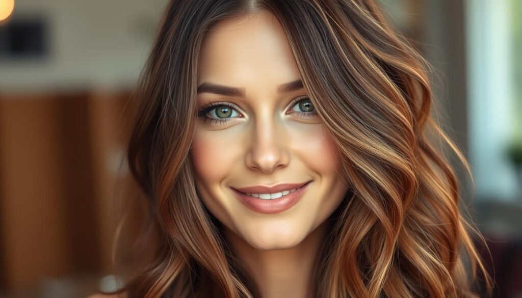 A close-up portrait of a woman with vibrant, youthful-looking hair in a variety of natural hair colors, from dark brown to vibrant chestnut and subtle highlights. Her hair appears lush, healthy, and free of any gray or white strands, indicating a successful restoration of her natural hair color. The lighting is soft and flattering, creating a warm, inviting atmosphere. The background is blurred, keeping the focus on the woman's beautiful, revitalized hair. The overall mood is one of rejuvenation, confidence, and a sense of reclaiming one's natural beauty. A close-up portrait of a woman with vibrant, youthful-looking hair in a variety of natural hair colors, from dark brown to vibrant chestnut and subtle highlights. Her hair appears lush, healthy, and free of any gray or white strands, indicating a successful restoration of her natural hair color. The lighting is soft and flattering, creating a warm, inviting atmosphere. The background is blurred, keeping the focus on the woman's beautiful, revitalized hair. The overall mood is one of rejuvenation, confidence, and a sense of reclaiming one's natural beauty.