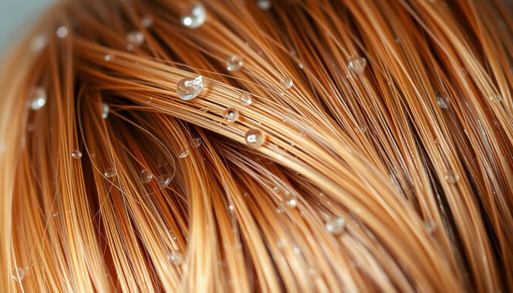 A close-up view of freshly washed hair, glistening with water droplets and vibrant with healthy shine. The strands appear soft, silky, and manageable, showcasing the benefits of daily cleansing. The scalp is clean, free of buildup or residue, with a subtle healthy glow. Warm, diffused lighting casts a flattering, natural radiance, highlighting the hair's dimensional color and texture. The composition emphasizes the foreground, putting the lustrous, well-groomed hair in sharp focus, while the background remains softly blurred, keeping the attention on the primary subject. An image that visually conveys the positive effects of regular, gentle hair washing. A close-up view of freshly washed hair, glistening with water droplets and vibrant with healthy shine. The strands appear soft, silky, and manageable, showcasing the benefits of daily cleansing. The scalp is clean, free of buildup or residue, with a subtle healthy glow. Warm, diffused lighting casts a flattering, natural radiance, highlighting the hair's dimensional color and texture. The composition emphasizes the foreground, putting the lustrous, well-groomed hair in sharp focus, while the background remains softly blurred, keeping the attention on the primary subject. An image that visually conveys the positive effects of regular, gentle hair washing.