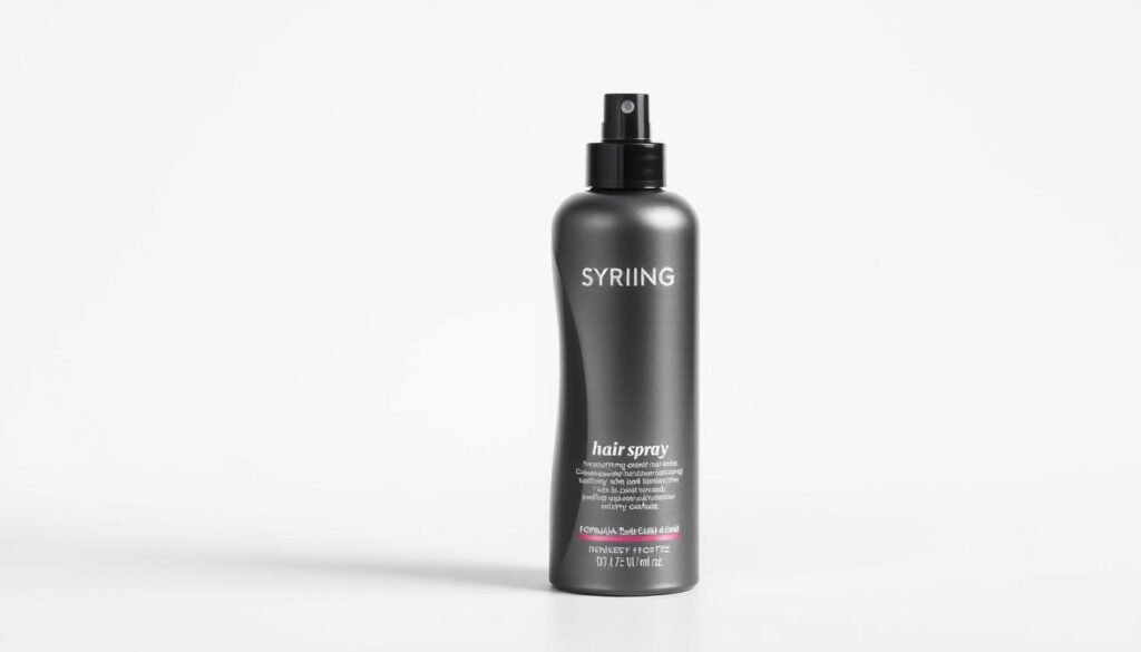 A sleek, aerodynamic bottle of strong, glossy hair spray set against a crisp, clean background. The bottle is captured in perfect three-quarter view, highlighting its elegant curves and metallic finish that glistens under the soft, diffused lighting. The formula inside appears thick and concentrated, promising a firm, flexible hold without the dreaded stiffness or crunchy texture. The overall composition conveys a sense of sophistication and high-performance, befitting a premium hair care product that delivers on its promise of strong, touchable, yet easily manageable locks. A sleek, aerodynamic bottle of strong, glossy hair spray set against a crisp, clean background. The bottle is captured in perfect three-quarter view, highlighting its elegant curves and metallic finish that glistens under the soft, diffused lighting. The formula inside appears thick and concentrated, promising a firm, flexible hold without the dreaded stiffness or crunchy texture. The overall composition conveys a sense of sophistication and high-performance, befitting a premium hair care product that delivers on its promise of strong, touchable, yet easily manageable locks.