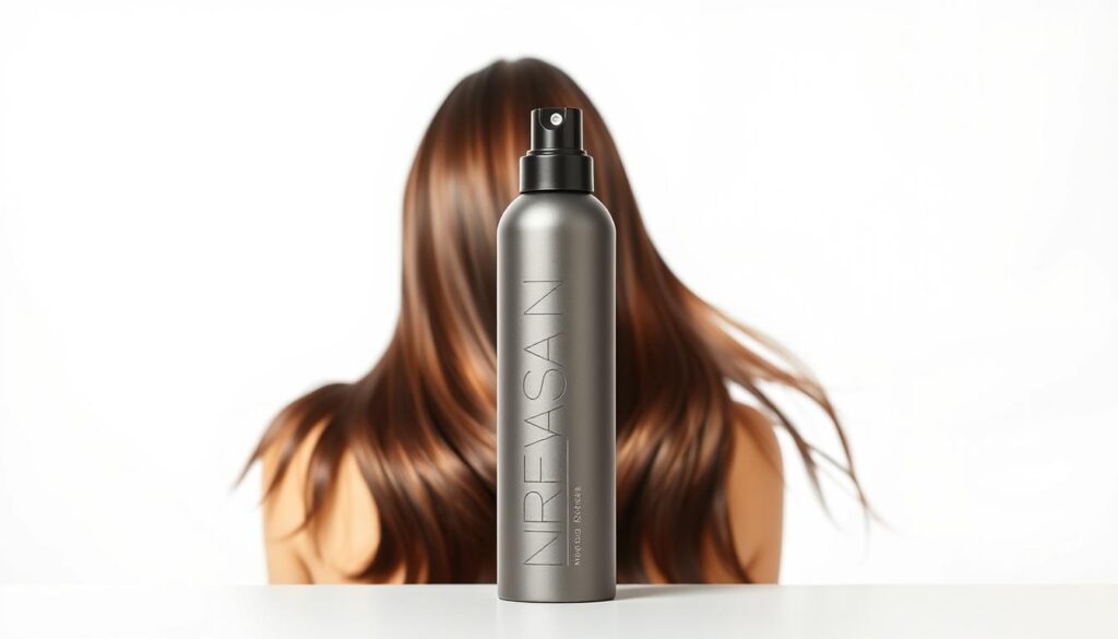 A sleek, modern bottle of non-sticky hair styling hairspray stands prominently in the foreground, its minimalist design and matte finish reflecting soft, natural lighting. In the middle ground, a cascade of glossy, well-coiffed hairstyles showcases the product's superior hold and invisible finish. The background is a clean, bright studio setting, emphasizing the product's high-quality, professional-grade performance. The overall scene conveys a sense of effortless style and sophistication, highlighting the key attributes of a hairspray that delivers strong hold without the sticky, crunchy feel. A sleek, modern bottle of non-sticky hair styling hairspray stands prominently in the foreground, its minimalist design and matte finish reflecting soft, natural lighting. In the middle ground, a cascade of glossy, well-coiffed hairstyles showcases the product's superior hold and invisible finish. The background is a clean, bright studio setting, emphasizing the product's high-quality, professional-grade performance. The overall scene conveys a sense of effortless style and sophistication, highlighting the key attributes of a hairspray that delivers strong hold without the sticky, crunchy feel.
