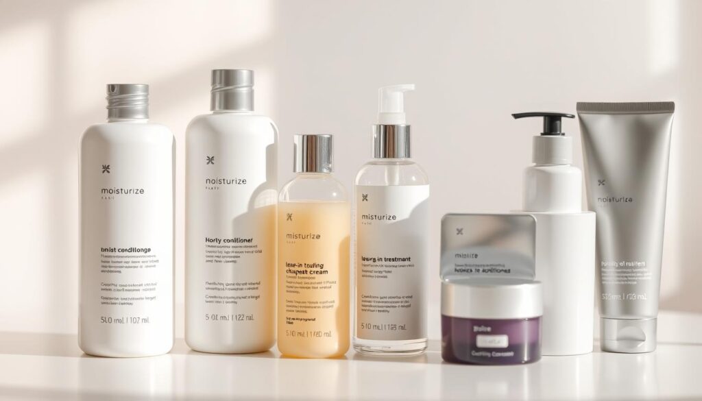 A well-lit, close-up shot of an assortment of high-quality hair care products designed for low-porosity hair types. The products are neatly arranged on a clean, white surface, showcasing their sleek, minimalist packaging. The lighting is soft and diffused, creating a warm, inviting atmosphere. The products include a moisturizing shampoo, a nourishing conditioner, a leave-in treatment, and a styling cream, all formulated with ingredients that cater to the unique needs of low-porosity hair. The image conveys a sense of luxury and care, reflecting the specialized attention required for maintaining healthy, low-porosity locks. A well-lit, close-up shot of an assortment of high-quality hair care products designed for low-porosity hair types. The products are neatly arranged on a clean, white surface, showcasing their sleek, minimalist packaging. The lighting is soft and diffused, creating a warm, inviting atmosphere. The products include a moisturizing shampoo, a nourishing conditioner, a leave-in treatment, and a styling cream, all formulated with ingredients that cater to the unique needs of low-porosity hair. The image conveys a sense of luxury and care, reflecting the specialized attention required for maintaining healthy, low-porosity locks.